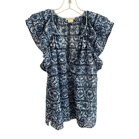 Shoshanna Eyelet Top Size Small Blue - Picture 1 of 3